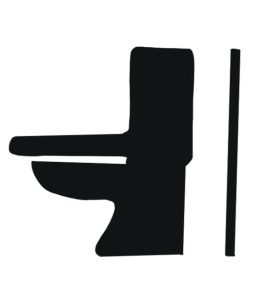 Final minimalist black and white toilet icon logo mark