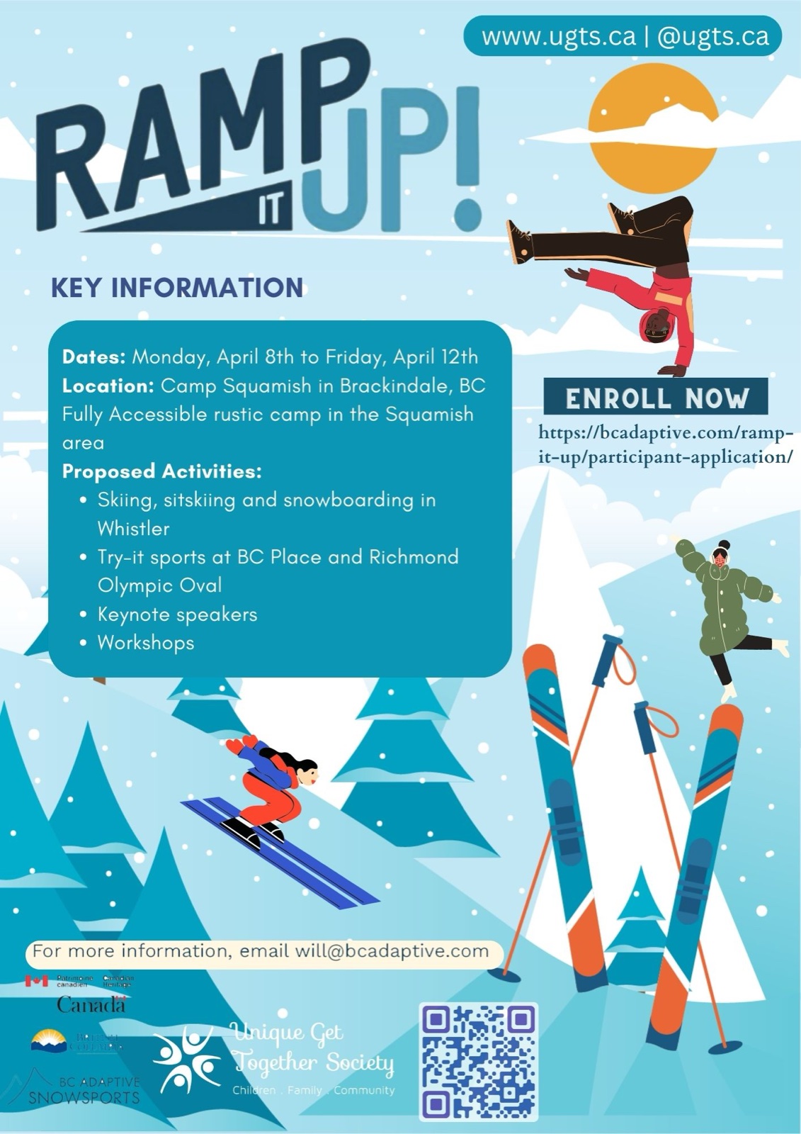 Ramp It Up! poster for an accessible snowsports camp